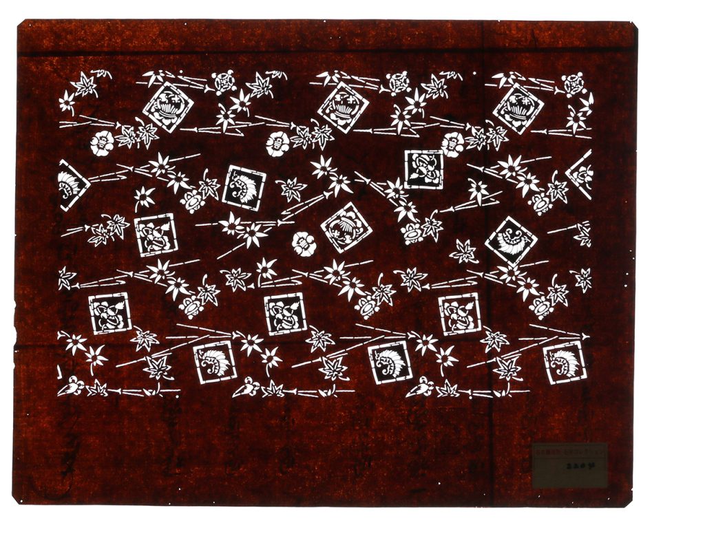 02204　紋入小色紙に花葉